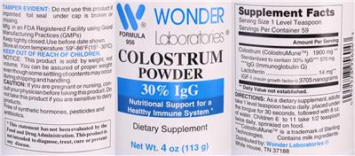 Colostrum Powder label