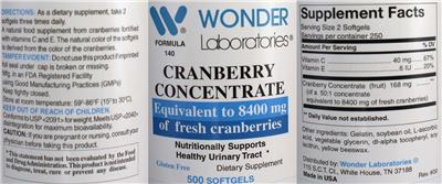 Cranberry Concentrate label