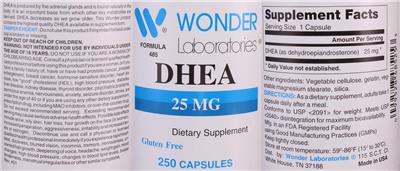 DHEA 25 mg label