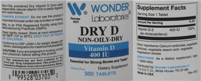 Dry D Non-Oily-Dry label