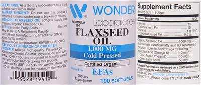 Flaxseed Oil 1,000 mg label