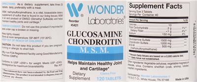 Glucosamine Chondroitin M.S.M. label