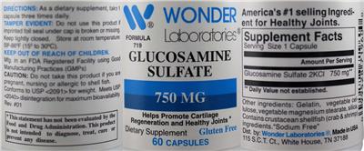 Glucosamine Sulfate 750 mg label