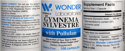 Gymnema Sylvestre with Pullulan label