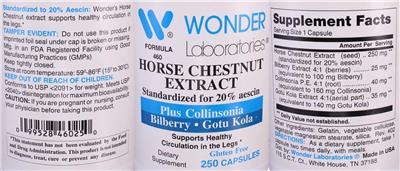 Horse Chestnut Extract label