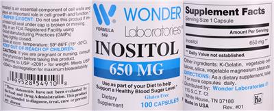 Inositol 650 mg label