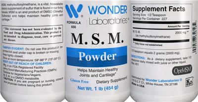 M.S.M. Powder label