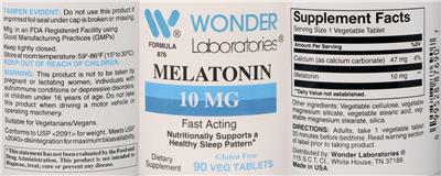 Melatonin 10 mg label