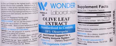 Olive Leaf Extract label
