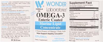 Omega-3 Enteric Coated label
