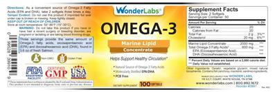 Omega-3 Marine Lipid Concentrate label