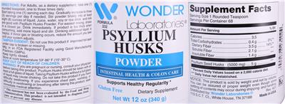 Psyllium Husks Powder label