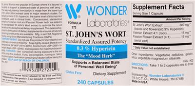 St. John's Wort label