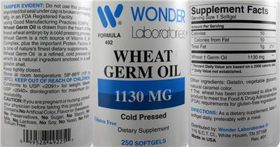 Wheat Germ Oil 1130 mg label