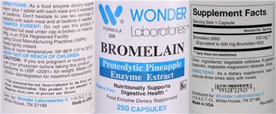 Bromelain label