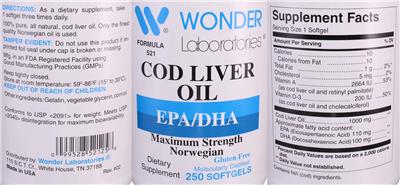 Maximum Strength Norwegian Cod Liver Oil label
