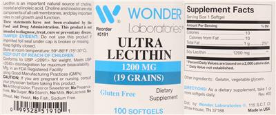 Ultra Lecithin 1200 mg label