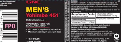 Yohimbe 451 label