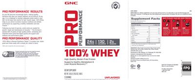 100% Whey Unflavored label