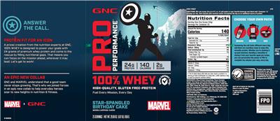 100% Whey Star-Spangled Birthday Cake label