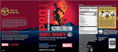 100% Whey Galactic Cookies & Cream label