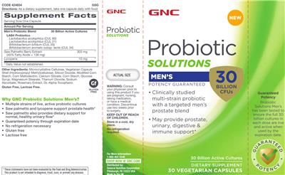 Probiotic Solutions Men's 30 Billion CFUs label