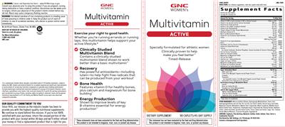 Multivitamin Active label