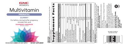 Multivitamin Prenatal Gummy Raspberry Lemonade label