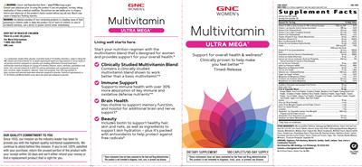 Ultra Mega Multivitamin label