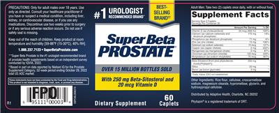 Super Beta Prostate label