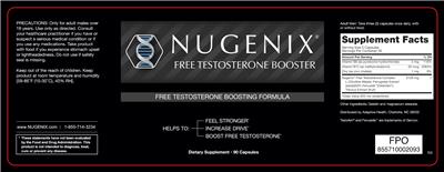 Free Testosterone Booster label