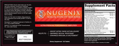 Sexual Vitality Booster label