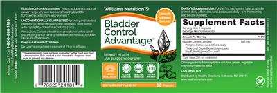 Bladder Control Advantage label
