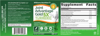 Joint Advantage Gold 5X Turmeric label