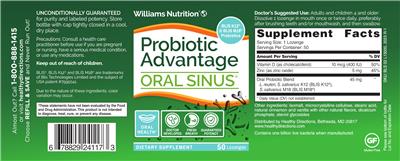 Probiotic Advantage Oral Sinus label