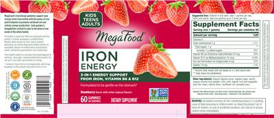 Iron Energy Strawberry Flavor label