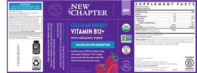 Vitamin B12+ Raspberry Flavored label