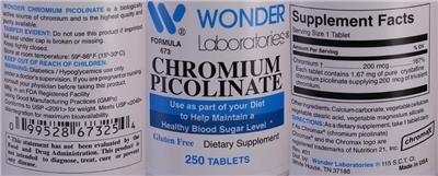 Chromium Picolinate label
