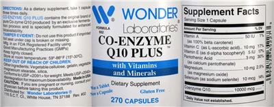 Co-Enzyme Q10 Plus label