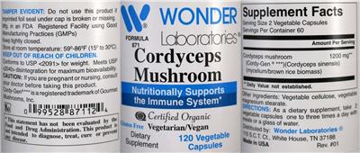 Cordyceps Mushroom label