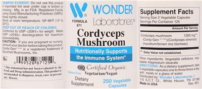 Cordyceps Mushroom label