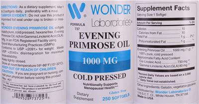 Evening Primrose Oil 1000 mg label