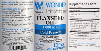 Flaxseed Oil 1,000 mg label