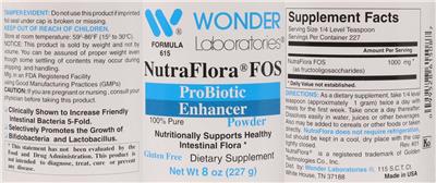 NutraFlora FOS label