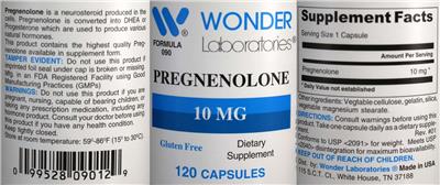 Pregnenolone 10 mg label