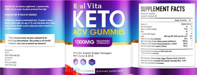 Keto ACV Gummies 1000 mg label