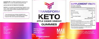Keto Apple Cider Vinegar Gummies label