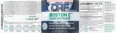 Boston C Concentrate label