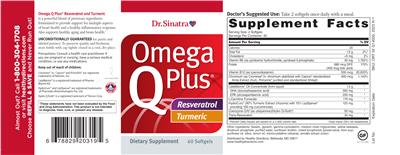 Omega Q Plus Resveratrol and Turmeric label