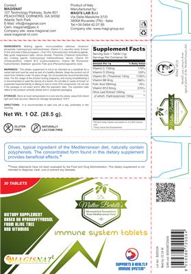 Immune System Tablets label